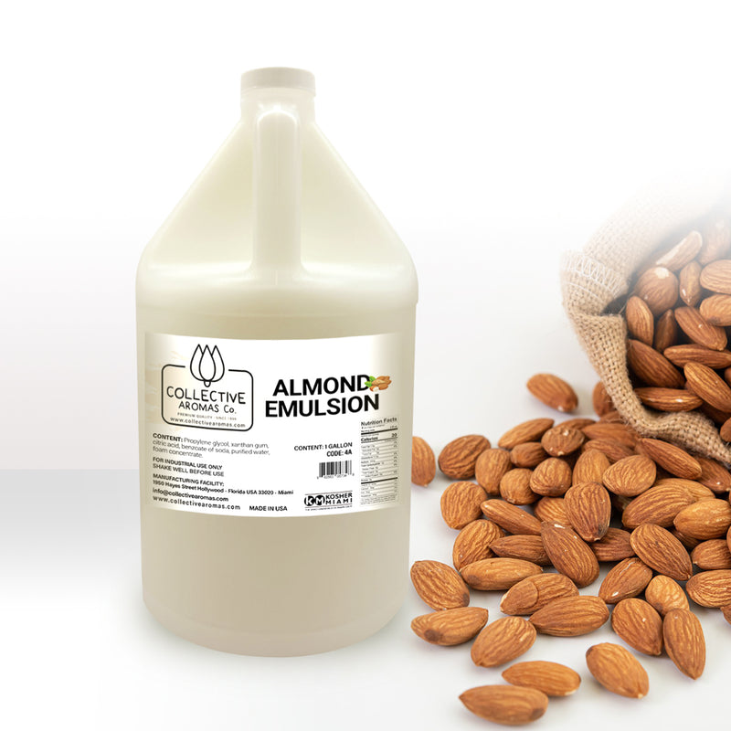 Almond Extract for Baking - Natural Almond Flavoring Emulsion for Cookies, Frosting, Ice Cream, Smoothies & Beverage - 1 Gallon Kosher, Pure Almond Extract by Collective Aromas Co.