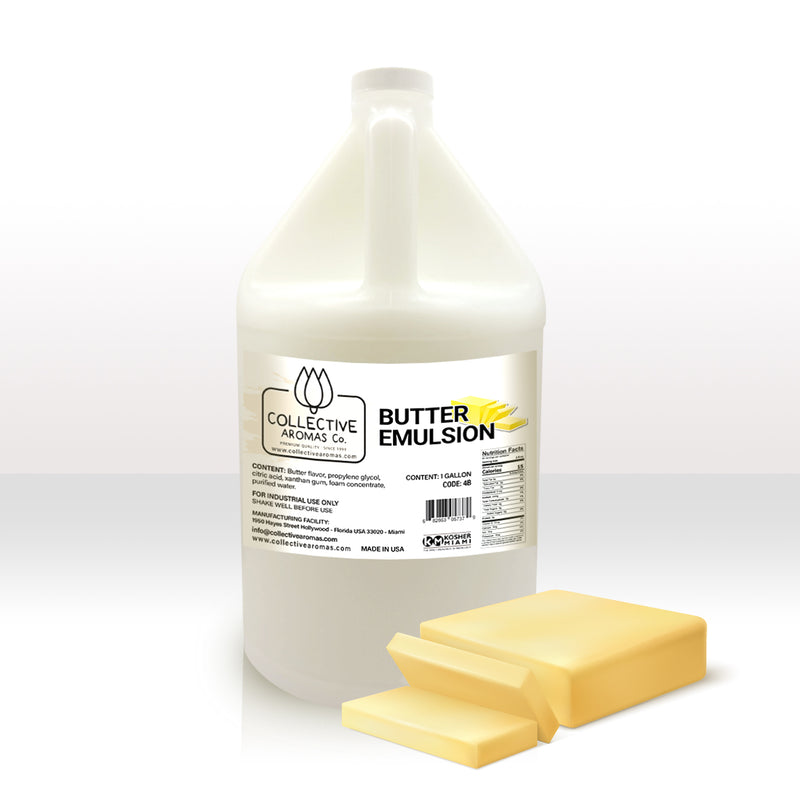 Butter Extract for Baking - Natural Butter Flavoring Emulsion for Cookies, Frosting, Ice Cream, Smoothies and Beverage - 1 Gallon Kosher, Butter Flavor by Collective Aromas Co.