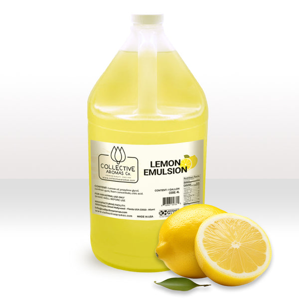 Lemon Extract for Baking - Natural Lemon Flavoring Emulsion for Cookies, Frosting, Ice Cream, Smoothies & Beverage - 1 Gallon Kosher, Pure Lemon Extract by Collective Aromas Co.