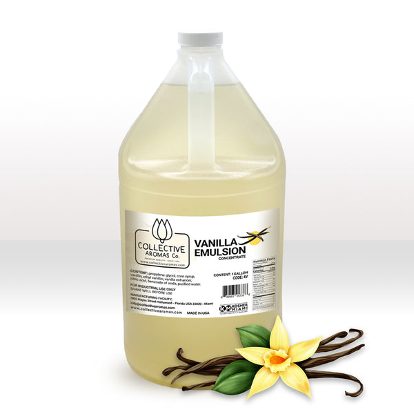 Clear Vanilla Extract for Baking - Natural Vanilla Flavoring Emulsion for Cookies, Frosting, Ice Cream, Smoothies & Beverage - 1 Gallon Kosher, Pure Vanilla Extract by Collective Aromas Co.