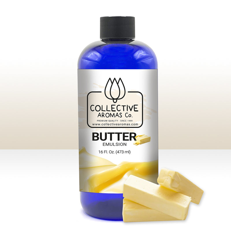 Butter Extract for Baking - Natural Butter Flavoring Emulsion for Cookies, Frosting, Ice Cream, Smoothies and Beverage - 16 fl oz Kosher, Butter Flavor by Collective Aromas Co.