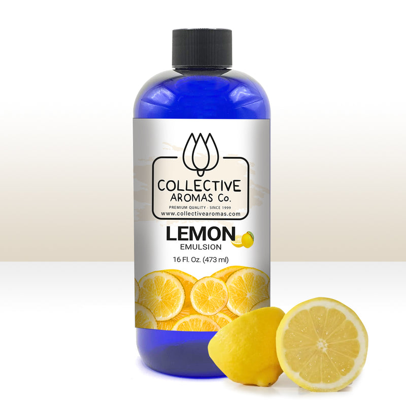 Lemon Extract for Baking - Natural Lemon Flavoring Emulsion for Cookies, Frosting, Ice Cream, Smoothies & Beverage - 16 fl oz Kosher, Lemon Extract by Collective Aromas Co.mon Extract for Baking, Natural Lemon Flavor Emulsion by Collective Aromas Co.